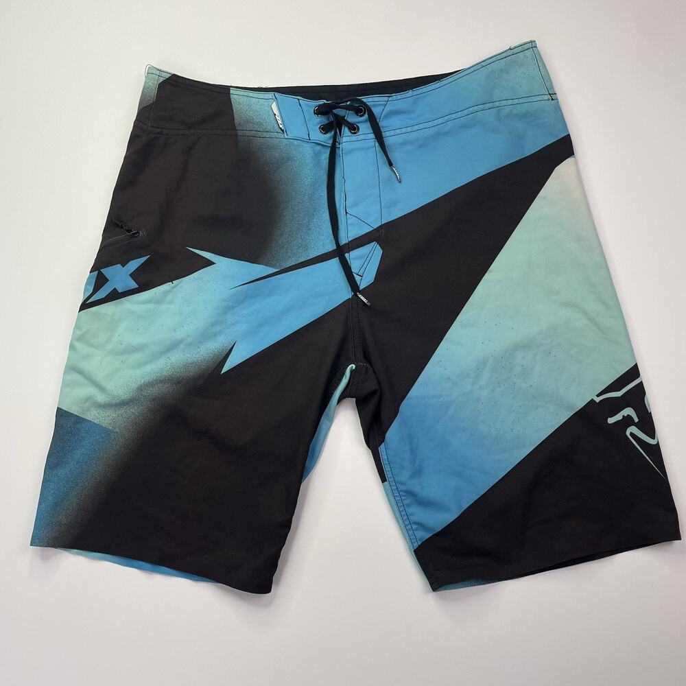 Fox Racing Board Shorts Men’s 34 Swim Trunks Drawstring Surfing Summer Beach